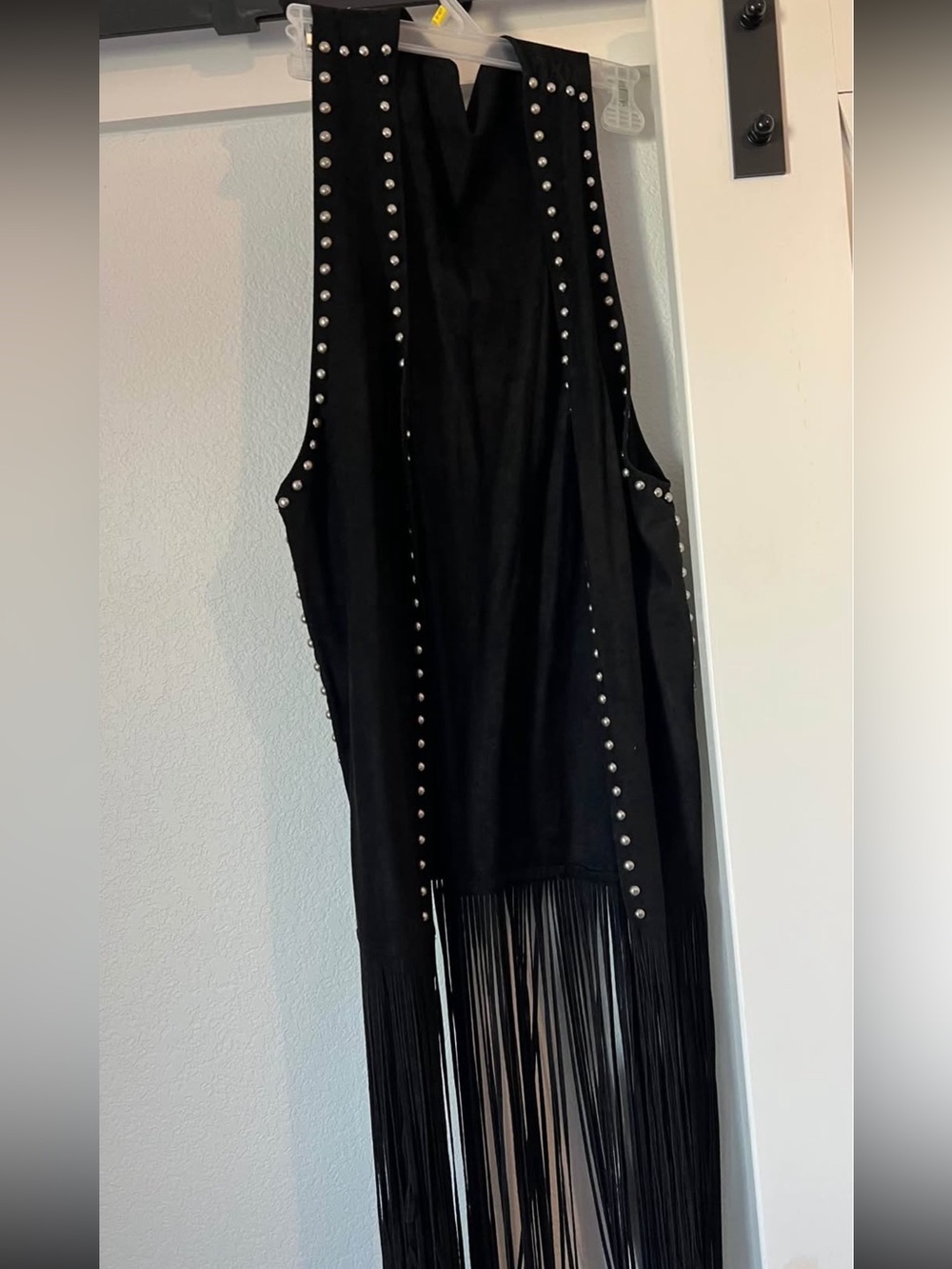 Black Studded Fringe Vest - Women Pants & Jumpsuits